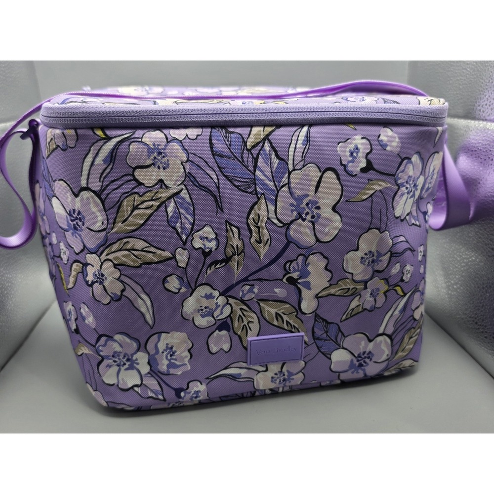 Vera Bradley Stay Cooler Wild Roses Lavender Insulated Lunch Bag Crossbody